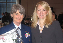 Veterans Advantage COO Lin Higgins with USO Woman of the Year Military Honoree Vice Admiral Vivien S. Crea, Vice Commandant of the US Coast Guard.