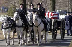 At the end of the funeral procession is a rider-less horse, known as the caparison horse.