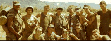 Tyrone Dancy, left, with brother soldiers of the 199th Light Infantry Brigade, June 1969