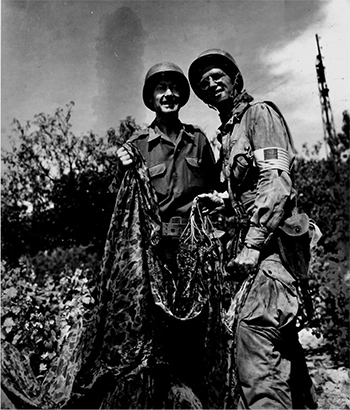 Donna’s dad, David de Varona, right, while with the Red Cross in World War II. This image appeared on the back of Life Magazine.