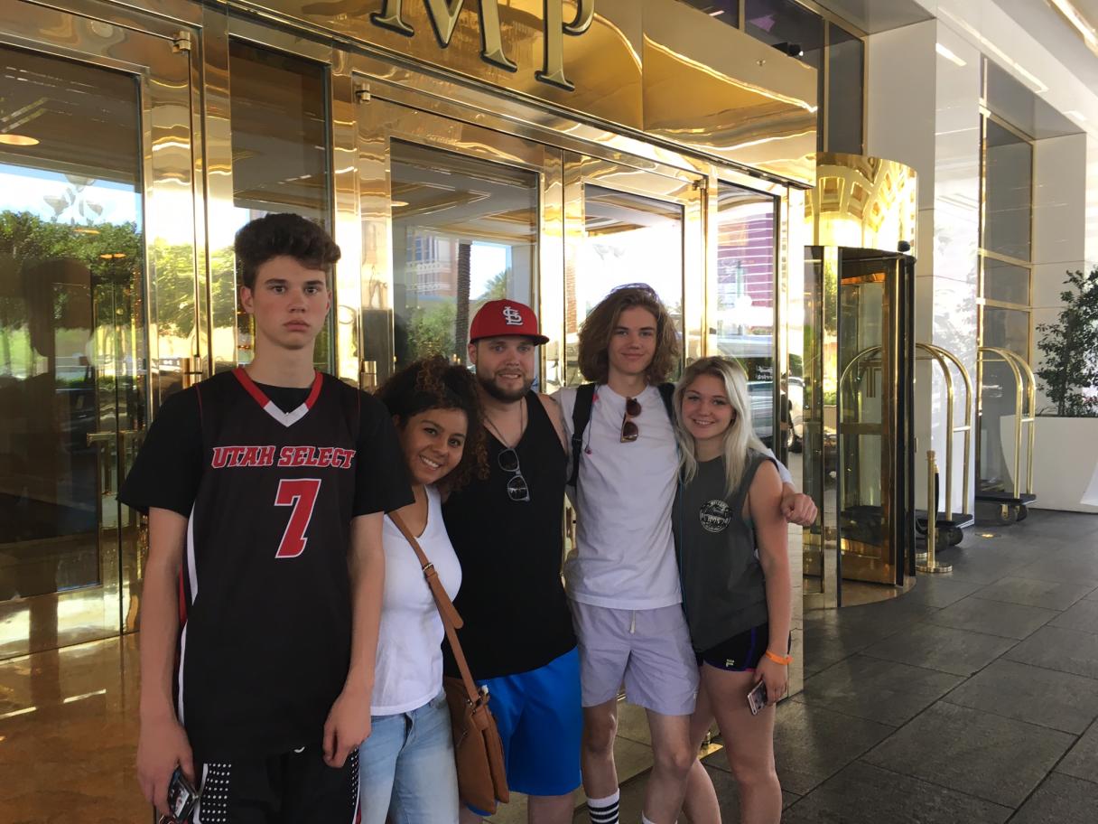 Derek Irog and his family enjoying their Las Vegas vacation