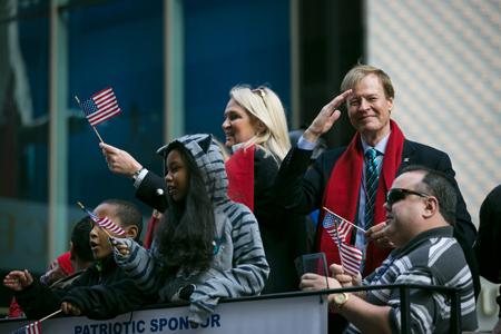 Scott and Lin Higgins at the 2015 New York Veterans Day Parade