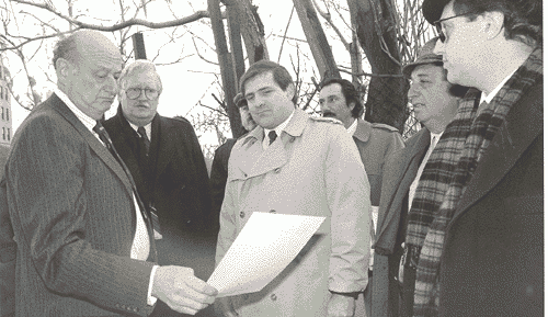 Al Peck (Center) with Ed Koch