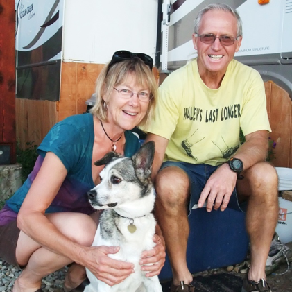 Linda Ranweiler and her husband and dog