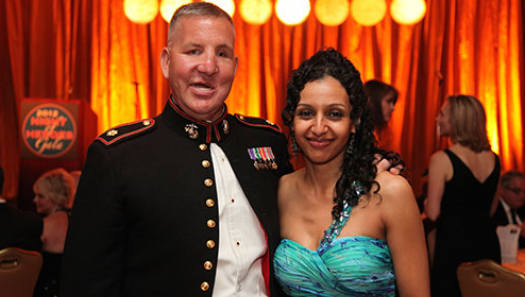 Justin Constantine and his wife at Veteran Advantage's Heroes Meet Heroes 2016