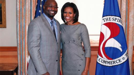 David Casey with Michelle Obama
